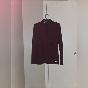 Tek Gear DRYTEK Quarter-Zip Top - Jasperated Burgundy (Size S)